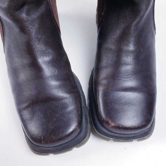 Blondo Boots Brown Leather Fur Trim Square Toe Mid-Calf Boots Womens 8.5 - Picture 6 of 8